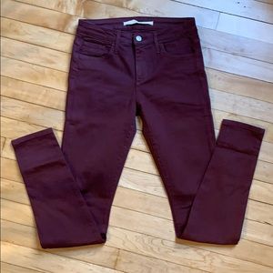 Joe’s Jeans maroon skinny jean